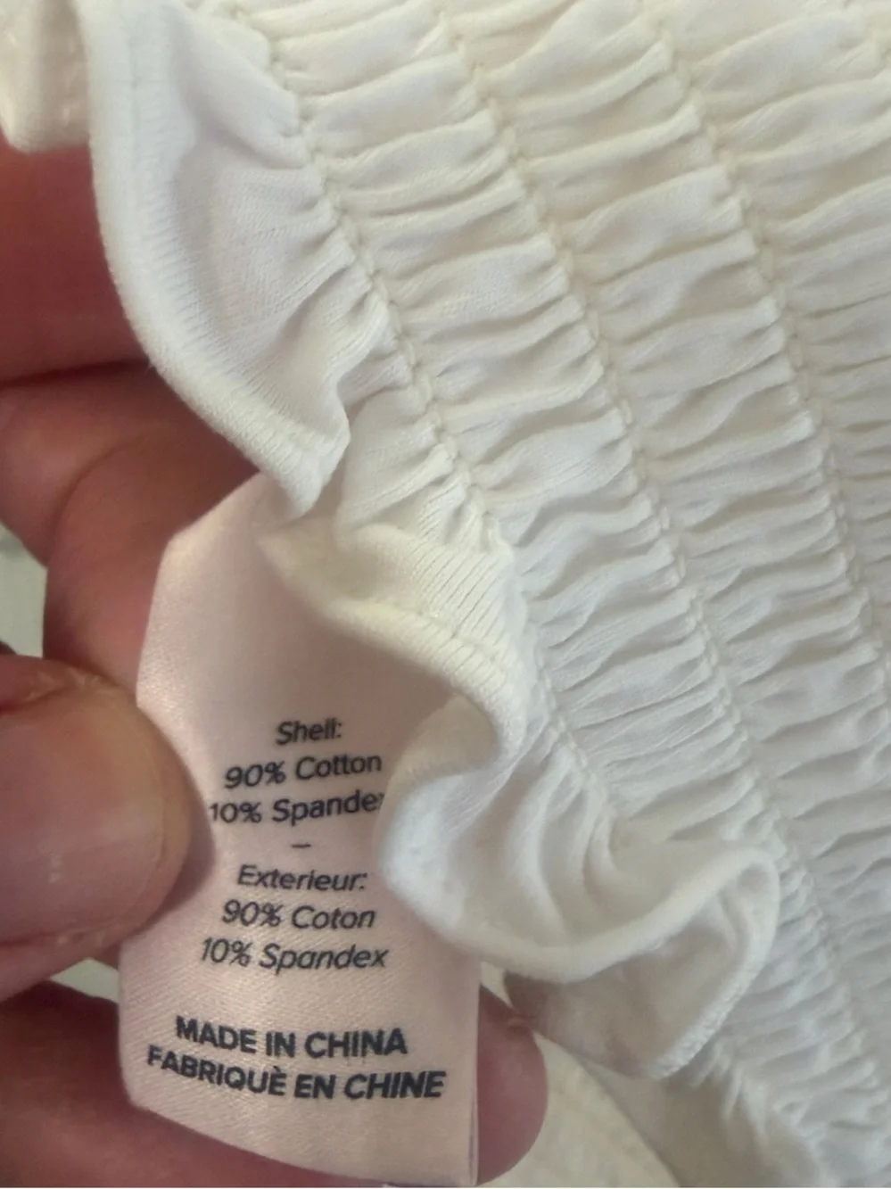 Like new designer Cinq a Sept White Smocked Puff Sleeve Square Neck Top size S. - Picture 9 of 12